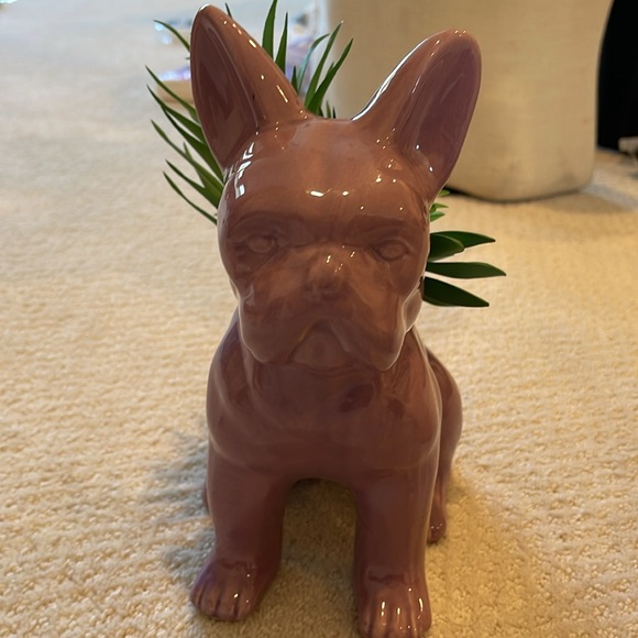 Ceramic sitting French dog planter For Home Garden Office Desktop Decor. - Picture 2 of 5